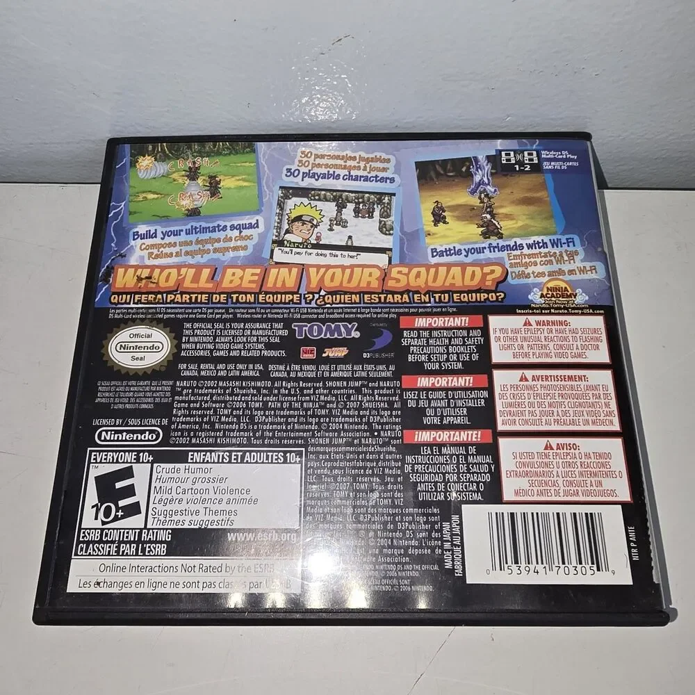 Naruto: Path Of The Ninja 2 2008 Nintendo DS With Manual